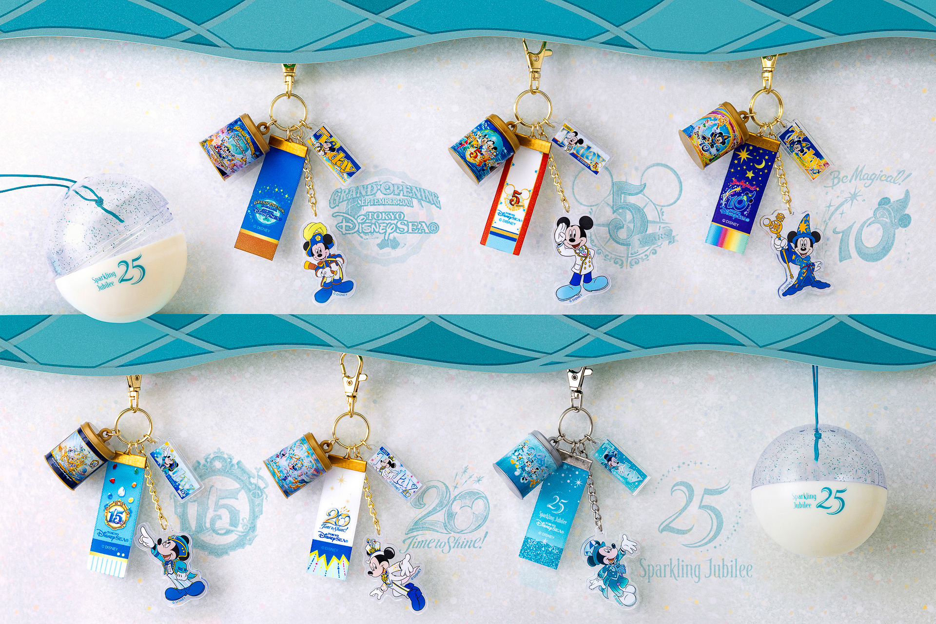 7月初旬発売の周年ミッキーとチョコクランチ缶をモチーフにしたキーチェーン