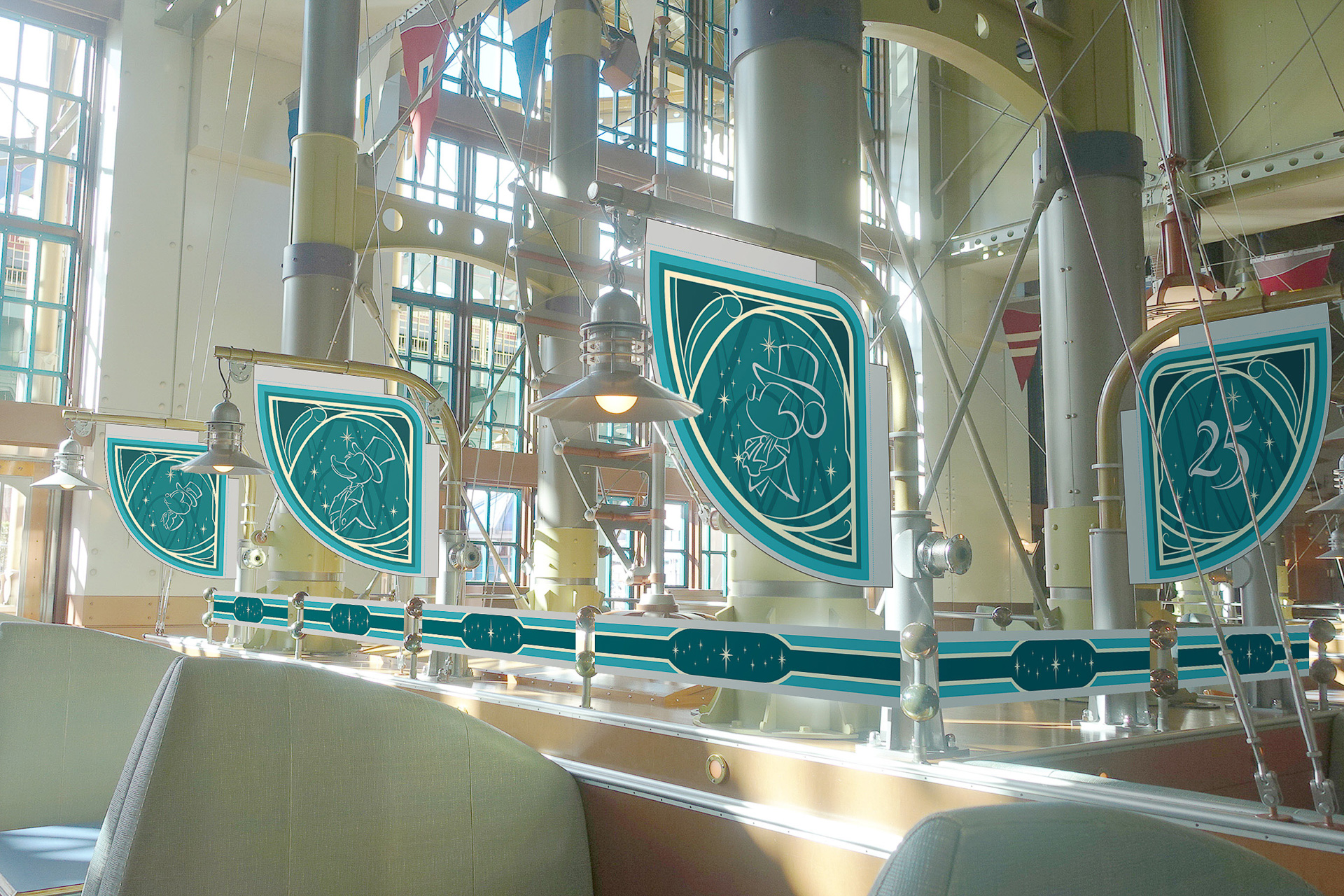 アニバーサリーイベント中は各レストランも装飾がスペシャルバージョンに！