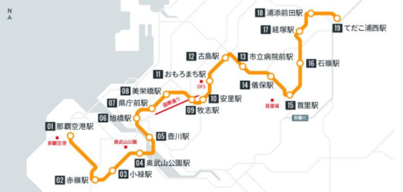 ゆいレールの全区間