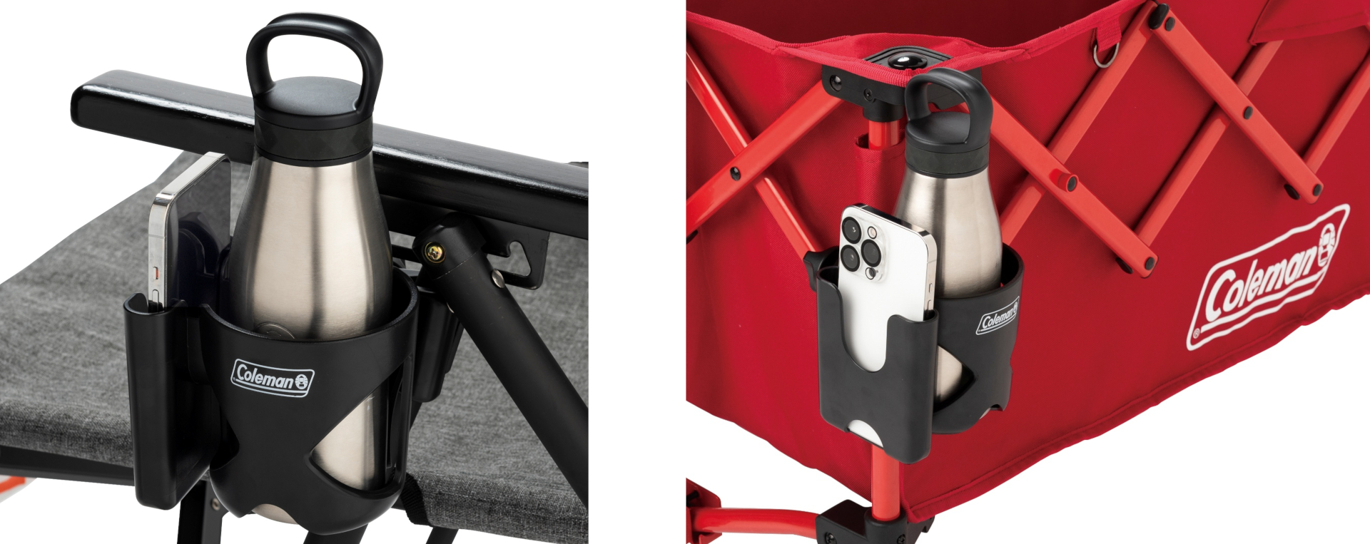 ボトルやスマホを収納できる