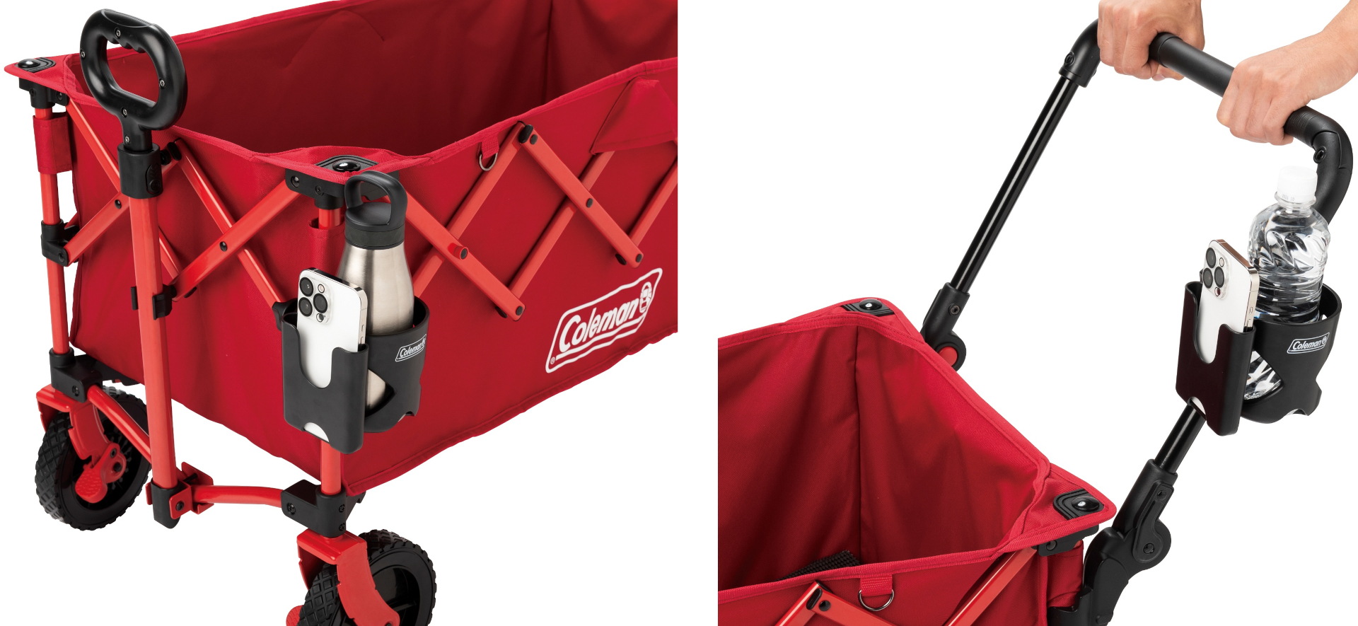 「アウトドアワゴン」や2月に発売する「アウトドアワゴンプッシュハンドル」にも取り付け可能