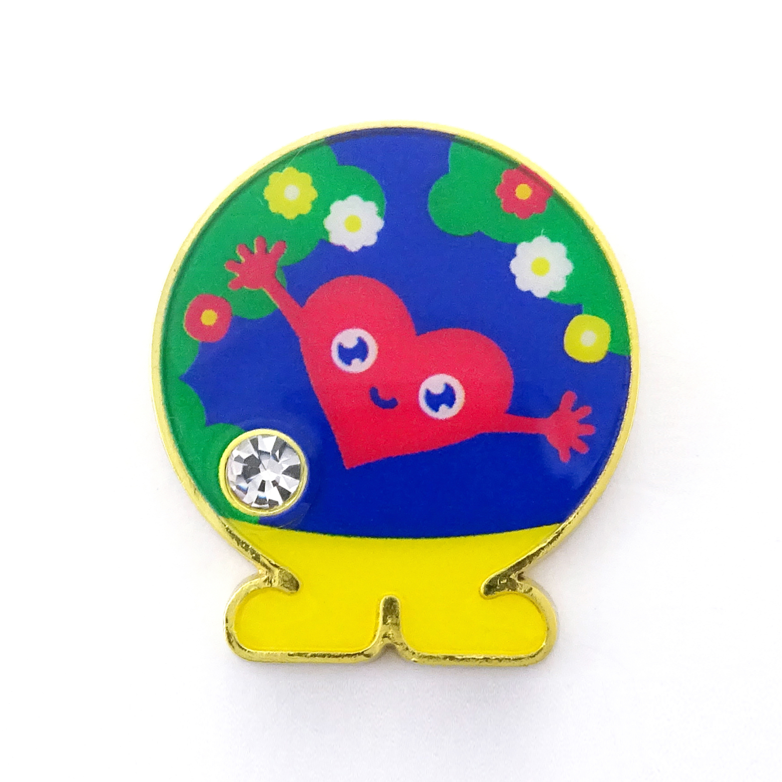 盤面デザインの異なる「トゥンクトゥンク」ピンズ3種。動くたびにキラリと輝くラインストーン付き