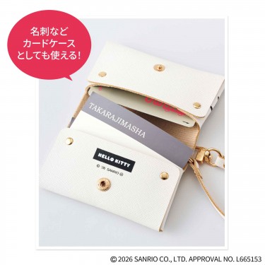 スナップボタンで見開きオープン。中の収納スペースにリップや小物を入れられ、ポケットティッシュケースやカードケースとして使うことも可能