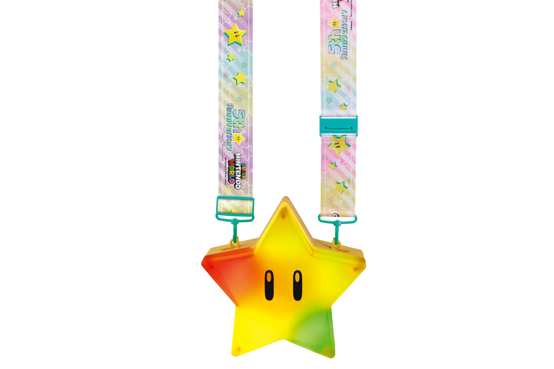 The "Anniversary Super Star Popcorn Bucket" lights up and plays the iconic "invincibility" BGM.