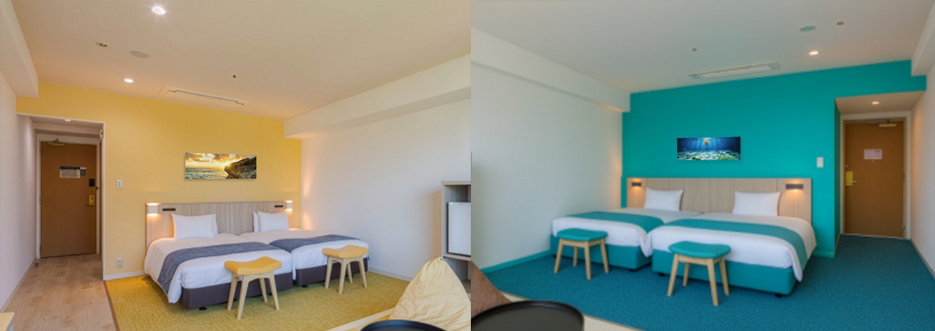 カラフルな内装が楽しい和洋室「カラフルスタンダード」