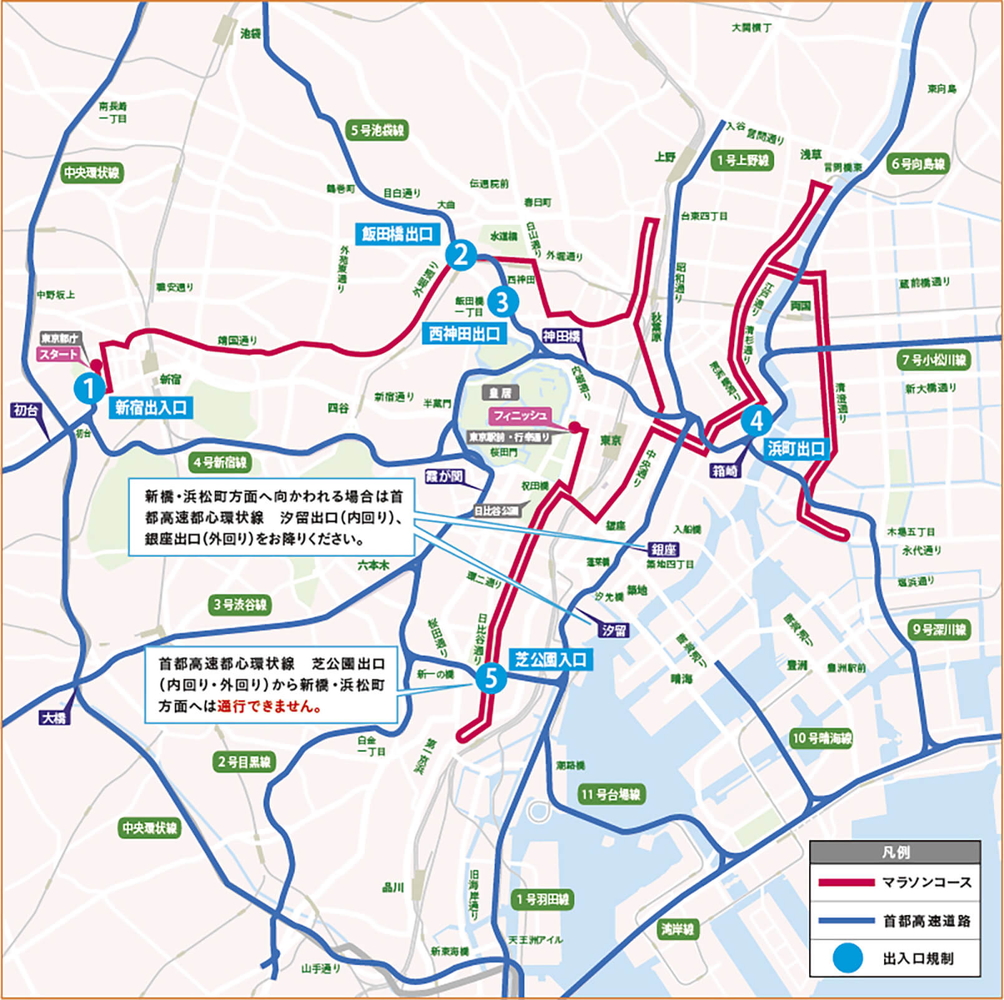 東京マラソン2026のコースと規制箇所