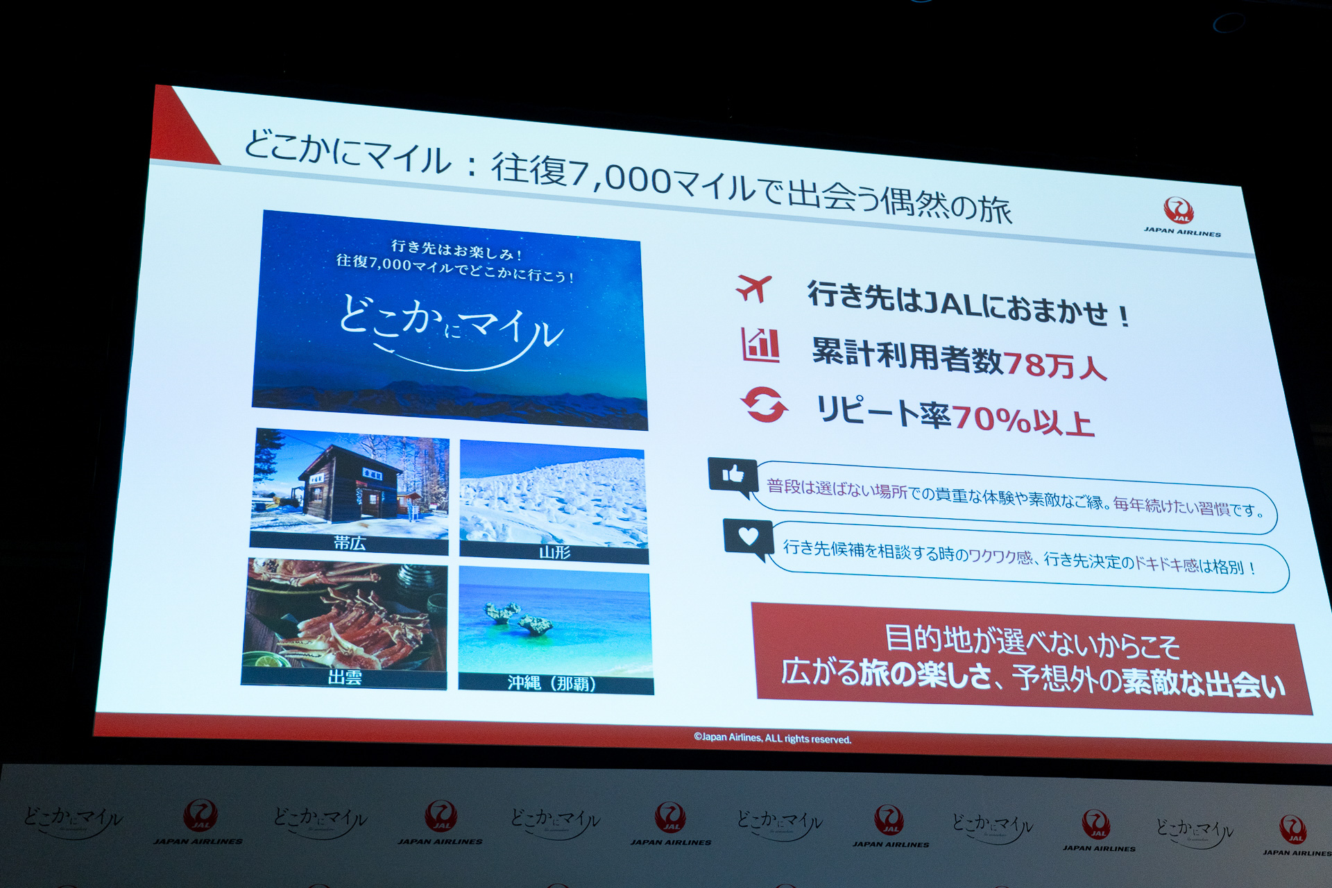 目的地が選べないワクワク感、ドキドキ感が魅力の「どこかにマイル」