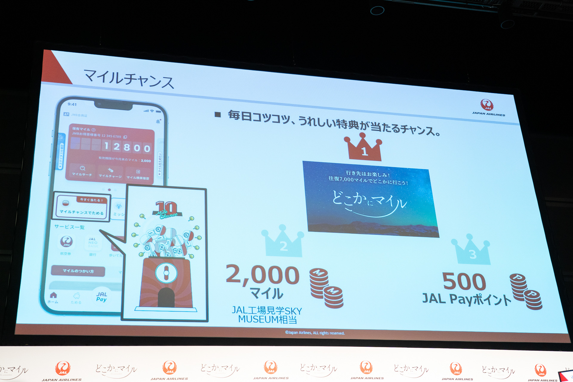 ミッションをクリアしてスタンプを3つためると1回抽選（ガチャ）に挑戦できる