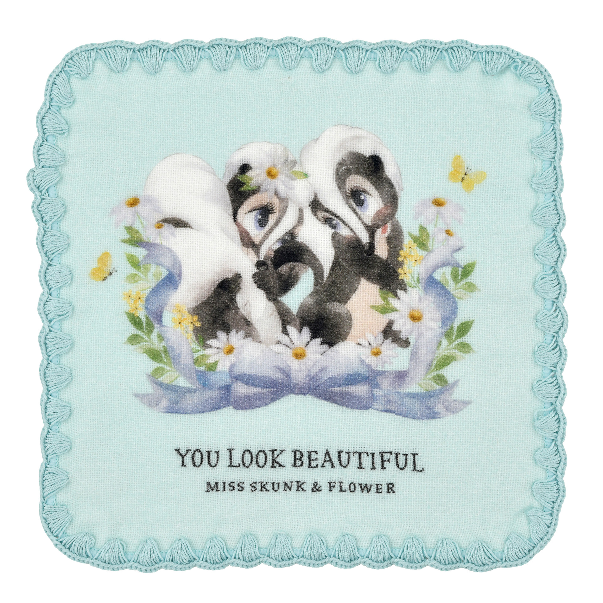 ミニタオル＜フラワー、ミス・スカンク＞（900円）