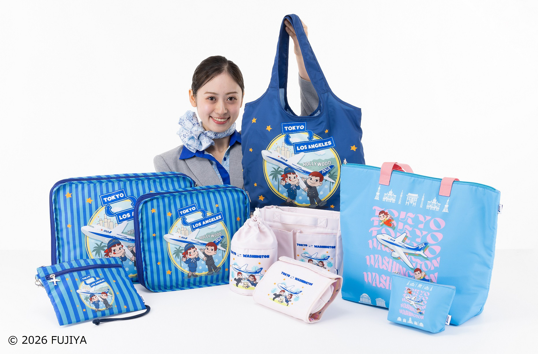 ANA国際線就航40周年を記念した「ペコちゃん」とコラボした雑貨を発売