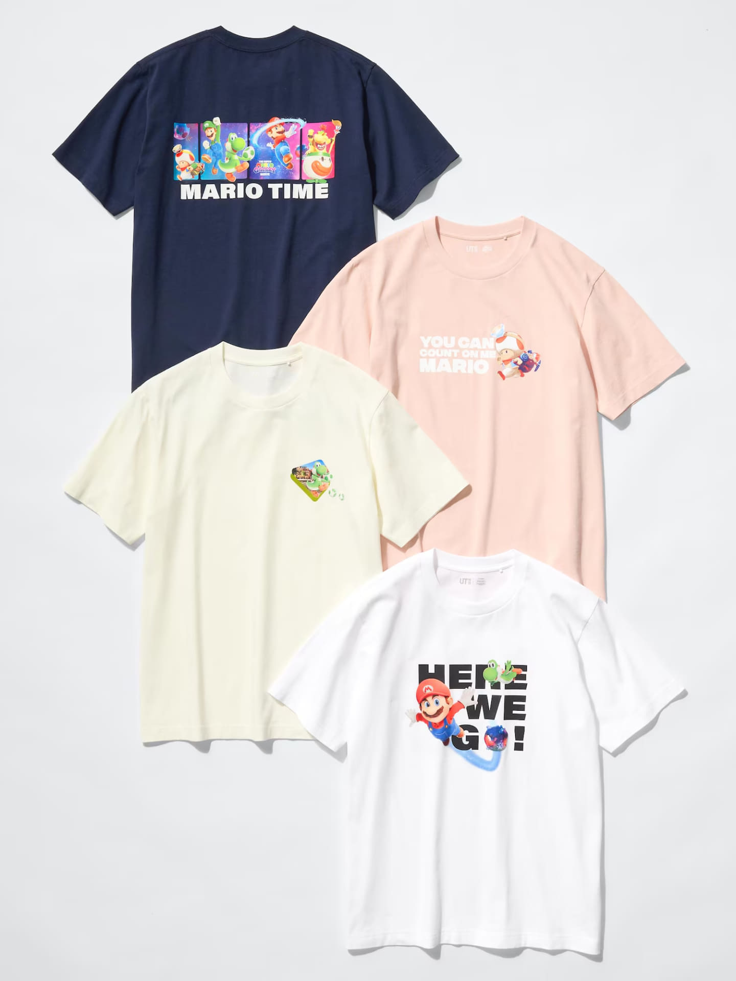 4月下旬発売「ザ・スーパーマリオギャラクシー・ムービー UT」全4種デザイン（メンズ）