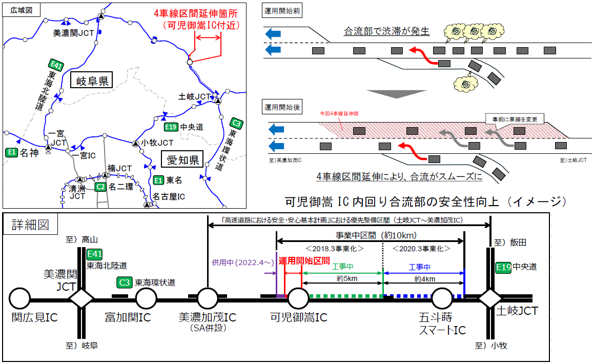 4車線化延伸区間の詳細図