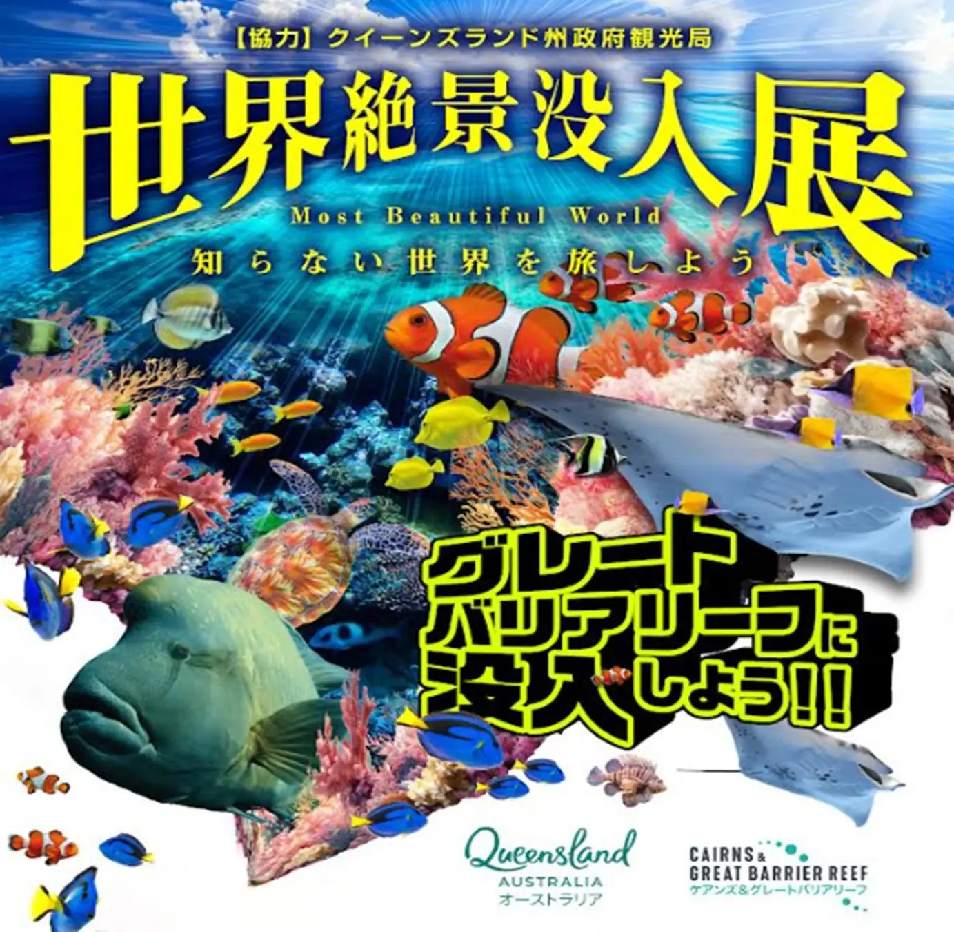 現地観光局が協力したグレートバリアリーフの体験型展示