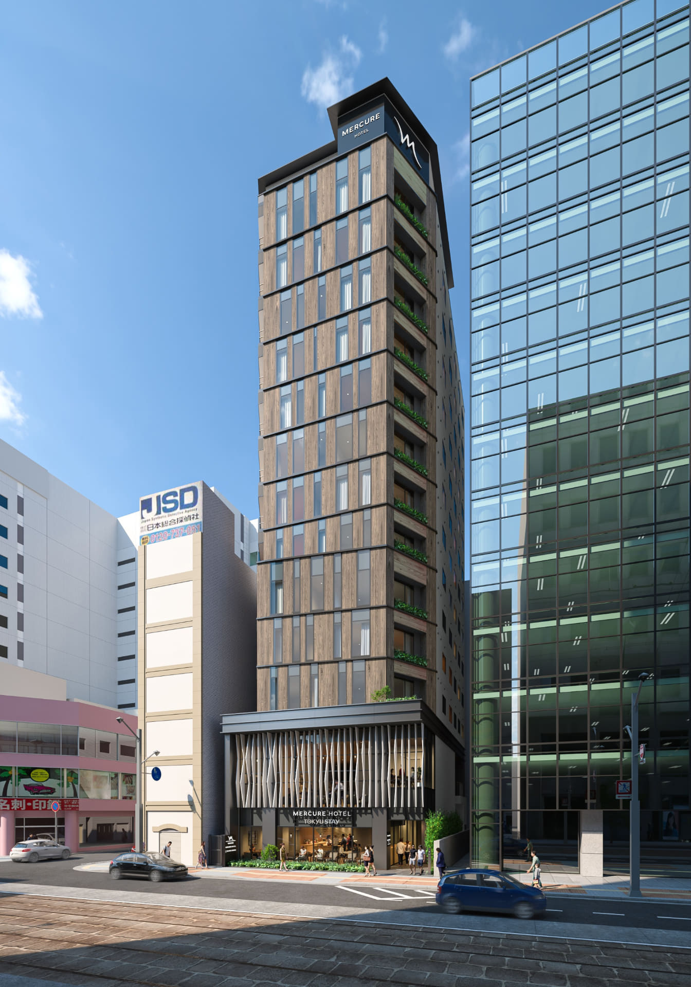 アコーと東急ステイ初進出となる「東急ステイ メルキュール 広島」。八丁堀駅から徒歩2分