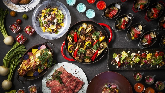 夕食ビュッフェはステーキやお寿司など和洋中メニュー約90品