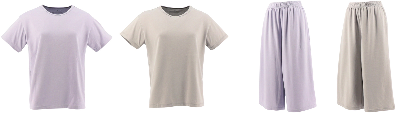 「TIGORA SLEEP 半袖Tシャツ」（2499円）、「TIGORA SLEEP 8分丈ワイドパンツ」（2999円）