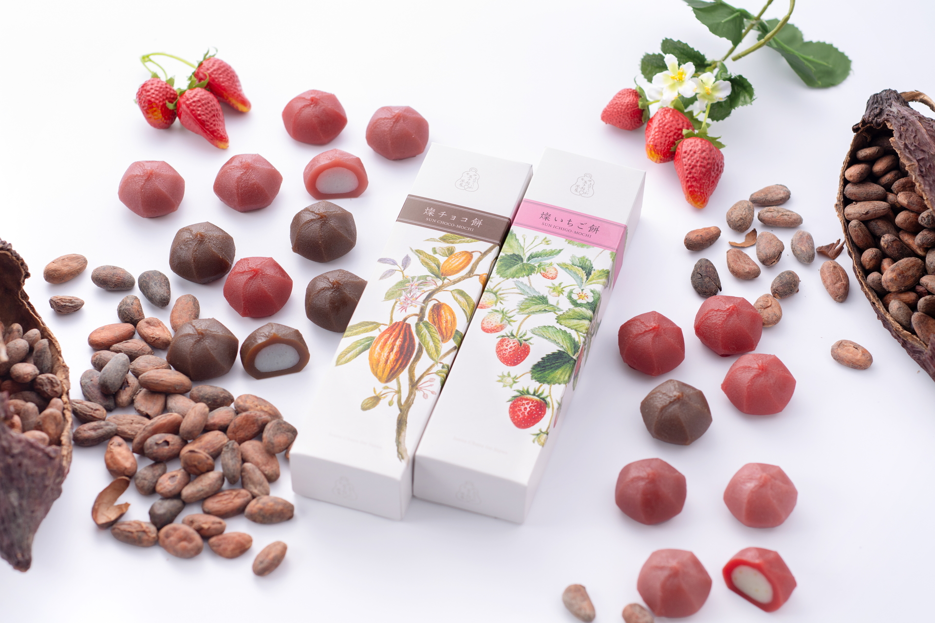 燦（さん）いちご餅/チョコ餅（5個入 各1000円）