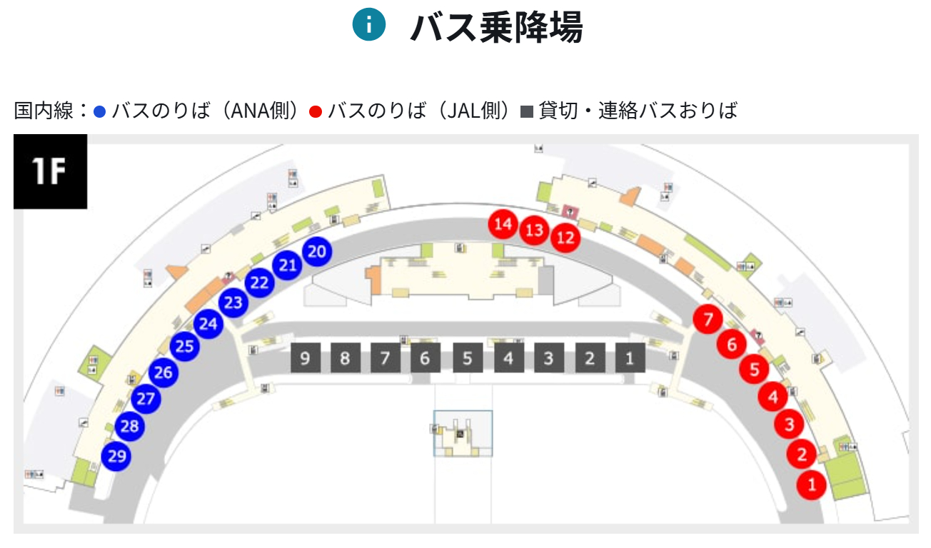 新千歳空港バスのりば案内図