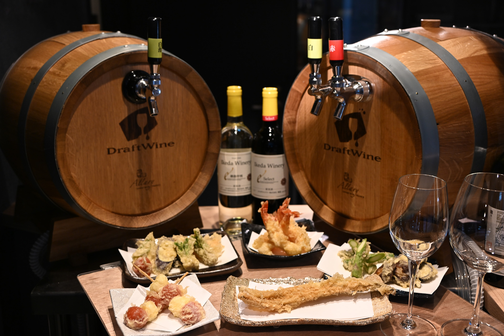 「てんばるF」では天ぷらと生樽ワインのマリアージュが楽しめる