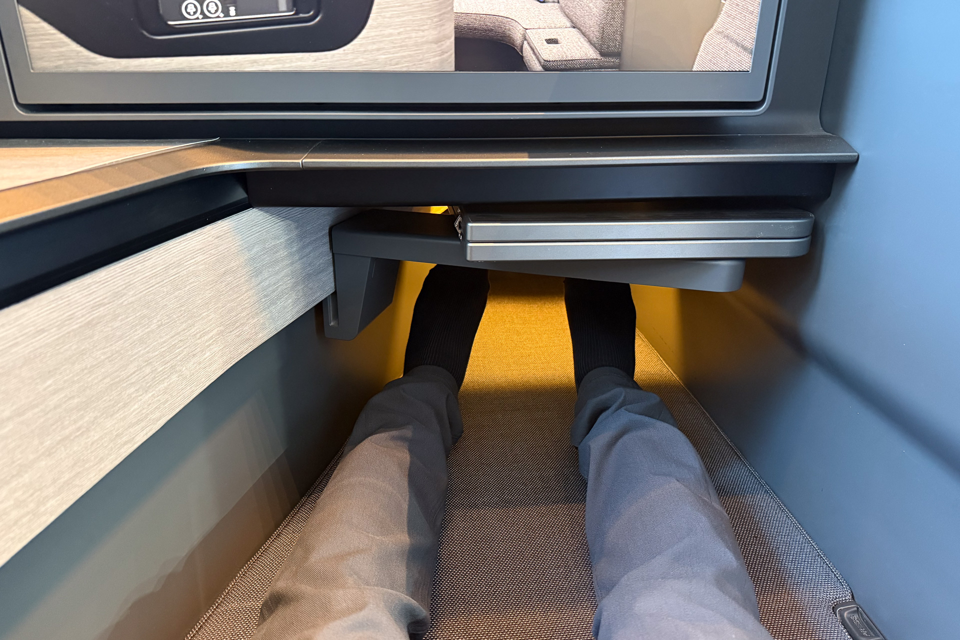 Even when seated with legs extended, there is still plenty of room.