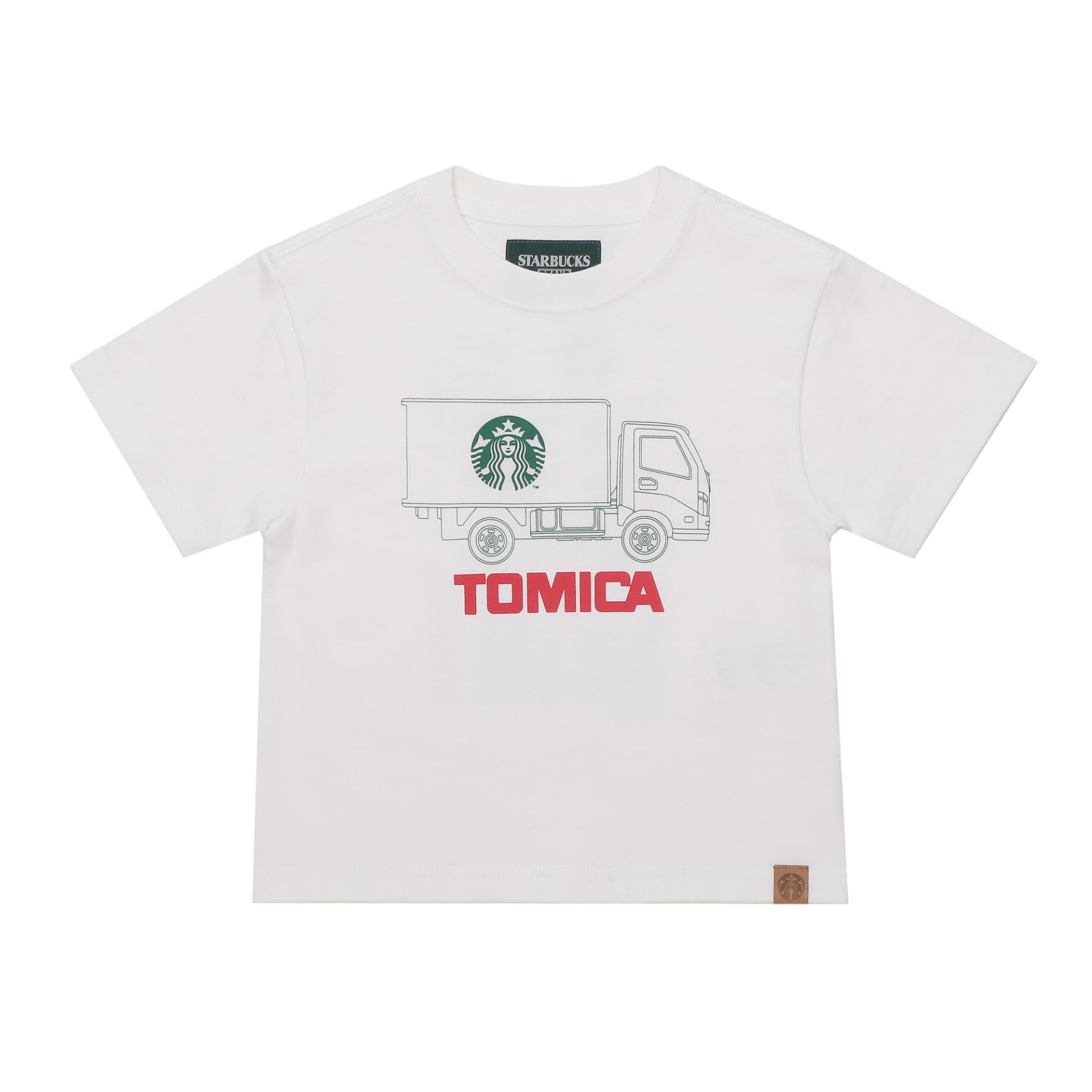 STARBUCKS STAND by BEAMS トミカ トラックプリント キッズ Tシャツ A（ホワイト）