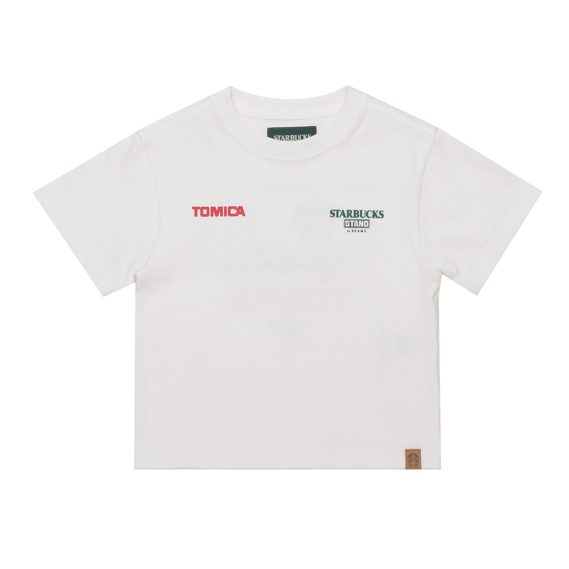 STARBUCKS STAND by BEAMS トミカ トラックプリント キッズ Tシャツ B（ホワイト）