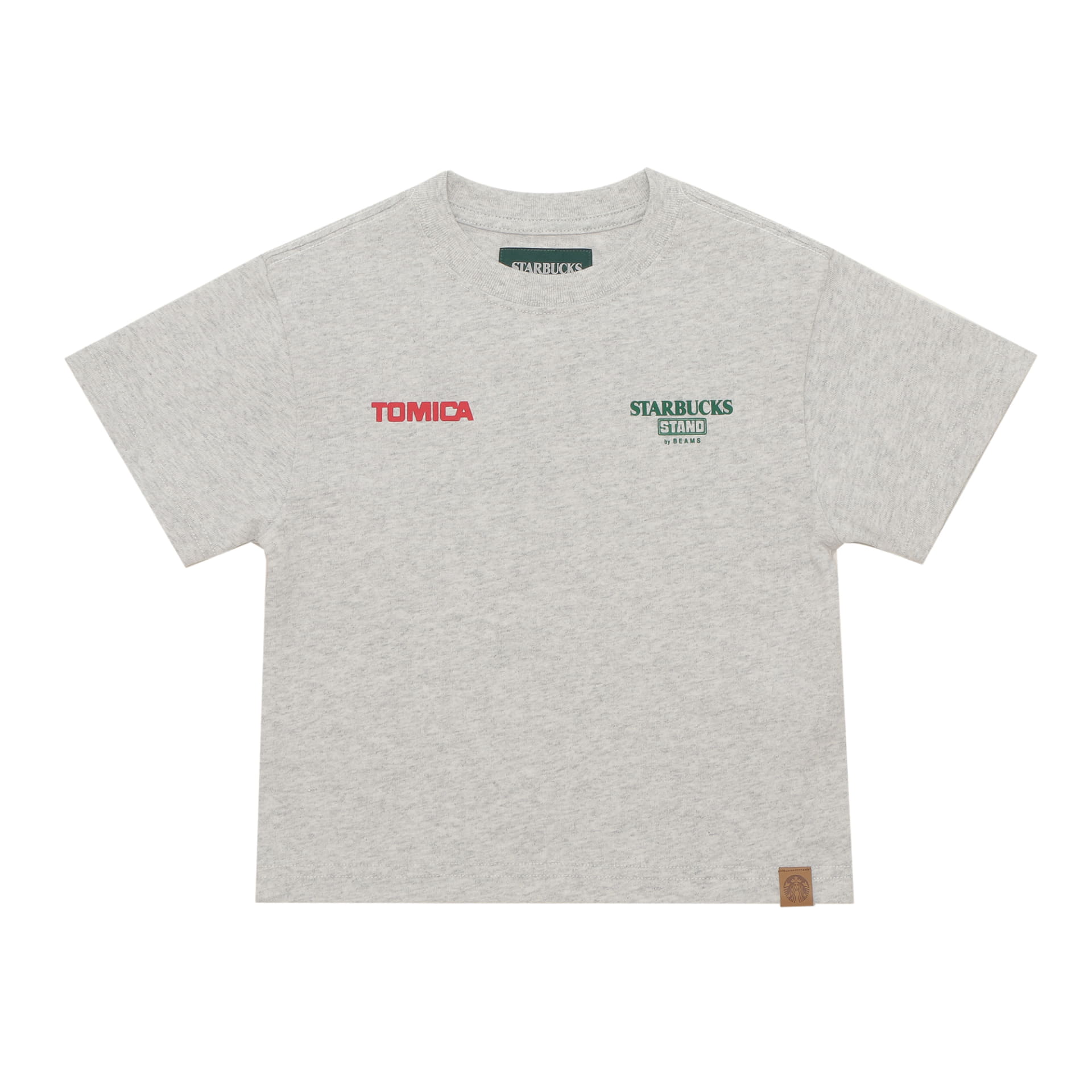 STARBUCKS STAND by BEAMS トミカ トラックプリント キッズ Tシャツ B（アッシュグレイ）