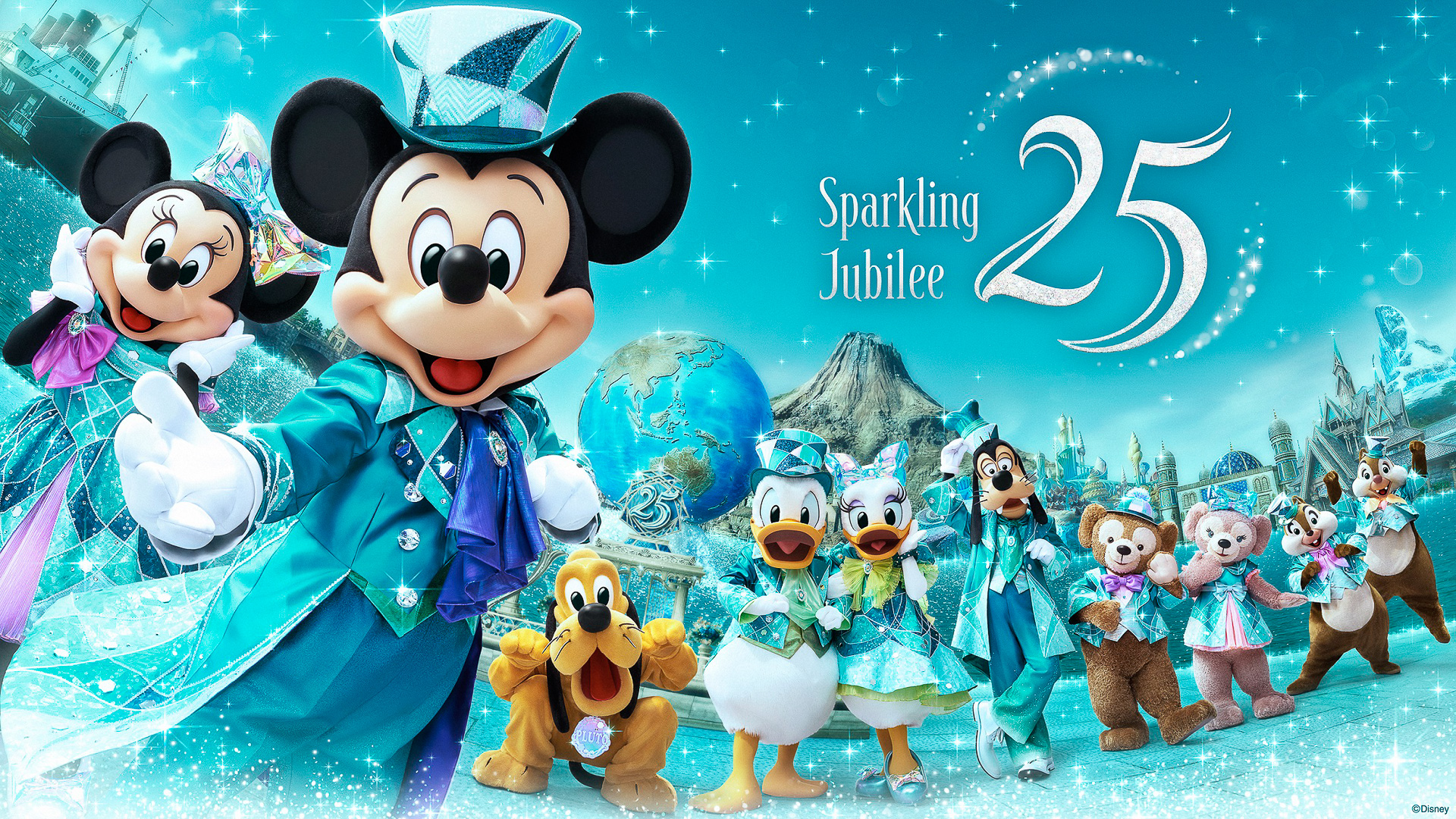 東京ディズニーシー25周年“スパークリング・ジュビリー”に合わせ、ラッピングモノレールも運行する