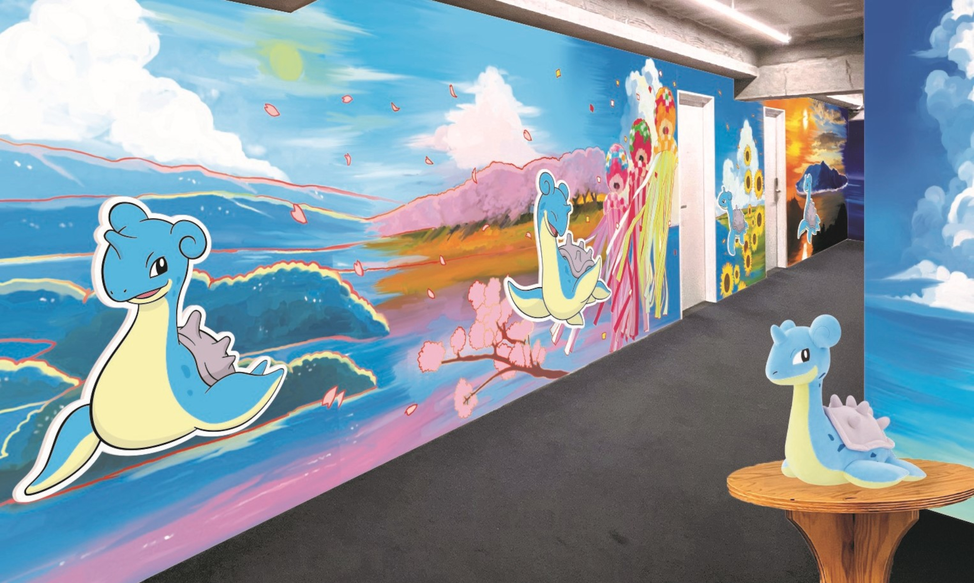 宮城の海や大地とともにラプラスと旅する世界観を描いたコラボフロア