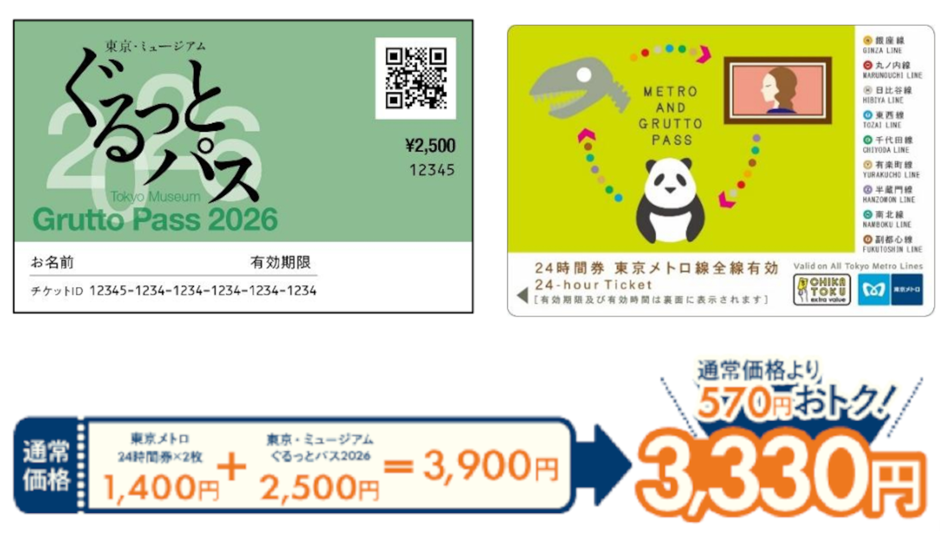 2026年度版「メトロ＆ぐるっとパス」発売。通常より570円お得