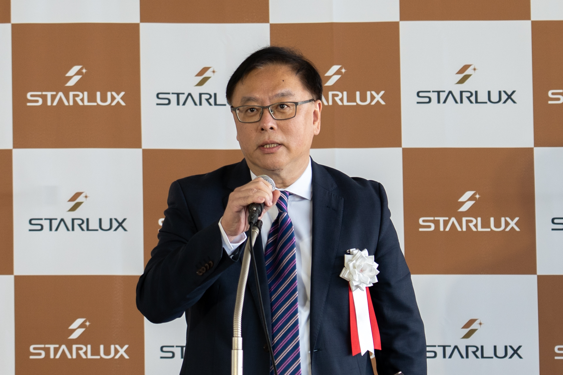 乗客や新規就航に協力してくれた関係各社への感謝を述べたスターラックス航空 日本支社長の王雲翔氏