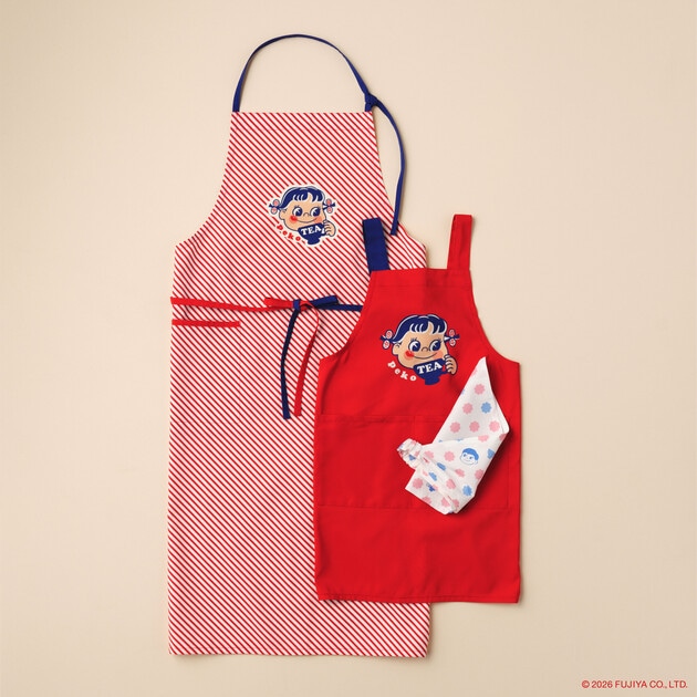エプロン（5500円）、キッズエプロン 三角巾付き（3960円）