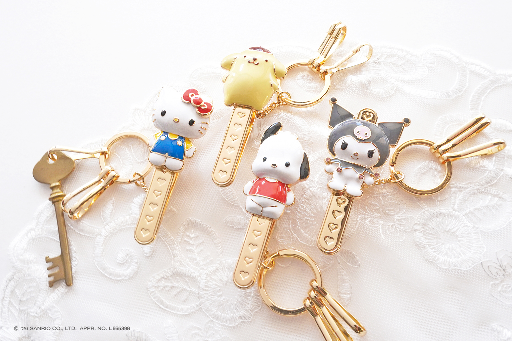 ぬいぐるみのように愛らしい立体感。第1弾ではハローキティ、クロミ、ポムポムプリン、ポチャッコをラインアップ