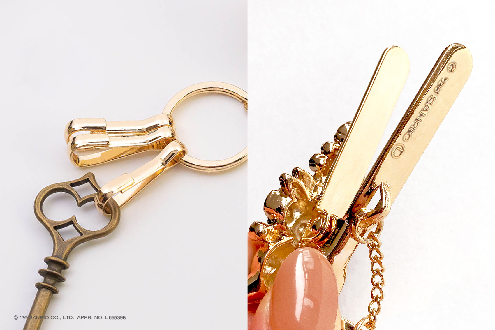 キーホルダー部分はフック型の金具を採用。爪を傷めず簡単にカギをつけられ、外れにくい設計