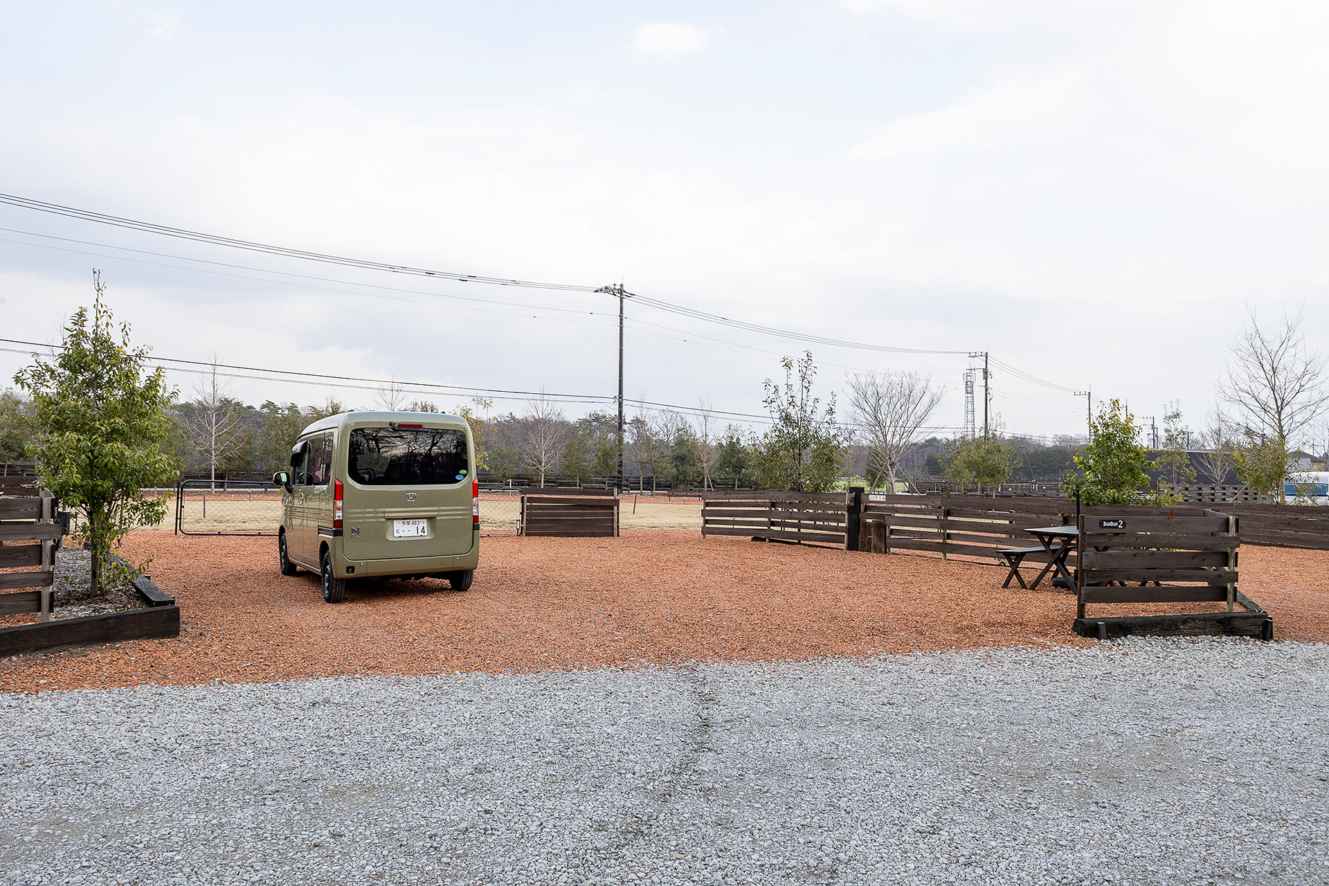 2番サイトにN-VANを入れてみた。スペースに余裕があることが分かる