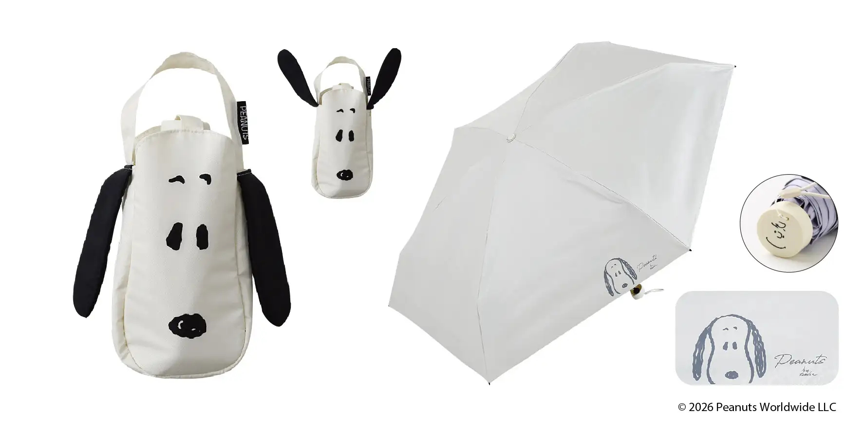 晴雨兼用コンパクト折りたたみ傘 フェイスモチーフ