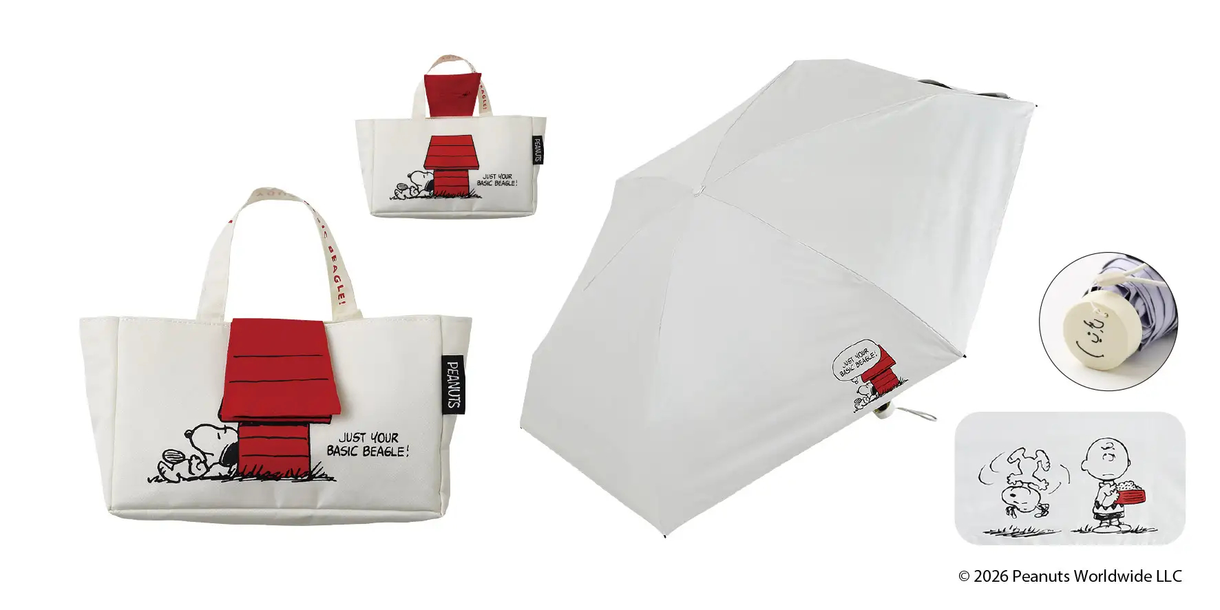 晴雨兼用コンパクト折りたたみ傘 ドッグハウスモチーフ