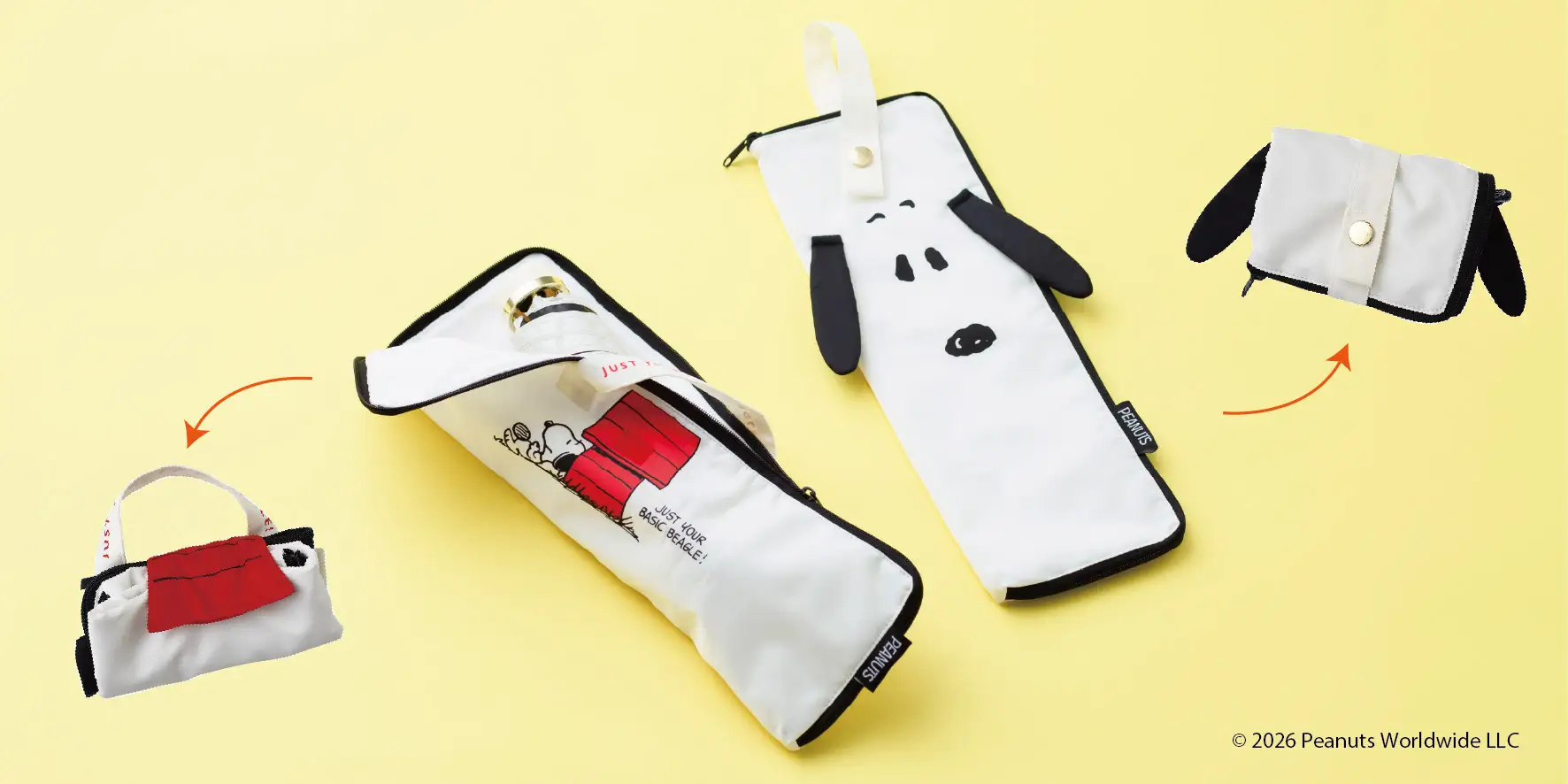 マイクロファイバー吸水傘ケース。濡れた傘をそのまま収納でき、バッグチャームにして携帯することも可能