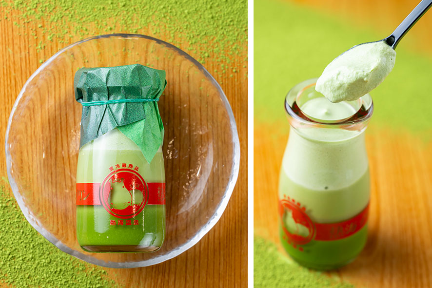 毎年好評の抹茶プリンが、3層仕立て「むっちゃ抹茶プリン」（500円）になって登場。濃くとろけるデザートのようなリッチな味わい。こちらは全6店舗で4月11日発売