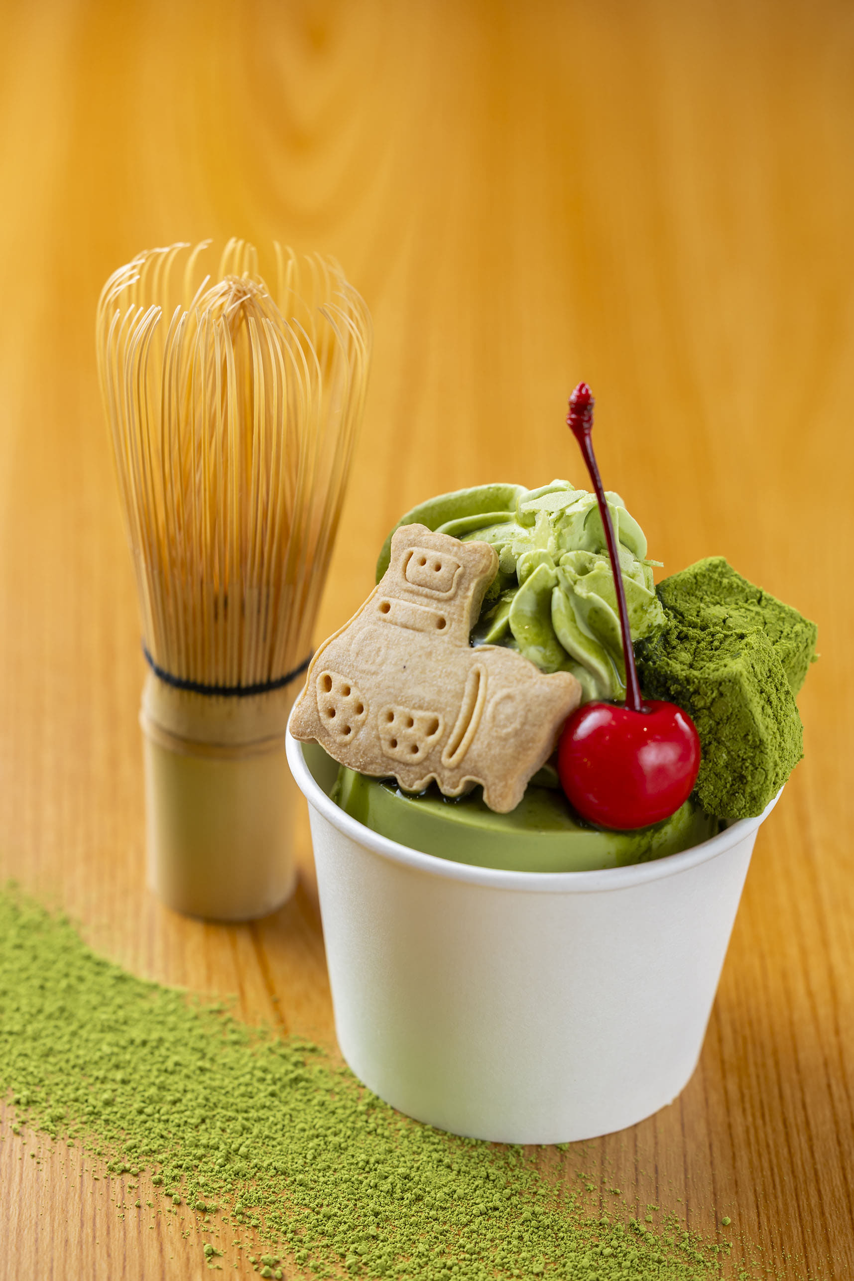 熱海プリンカフェ2nd「抹茶あんみつプリン」（750円）。4月11日・12日のみ販売