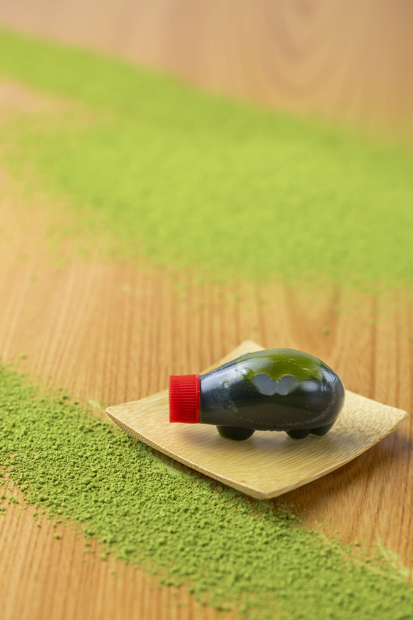 熱海プリンカフェ2nd「むっちゃ抹茶ソース」（50円）。4月11日・12日のみ販売