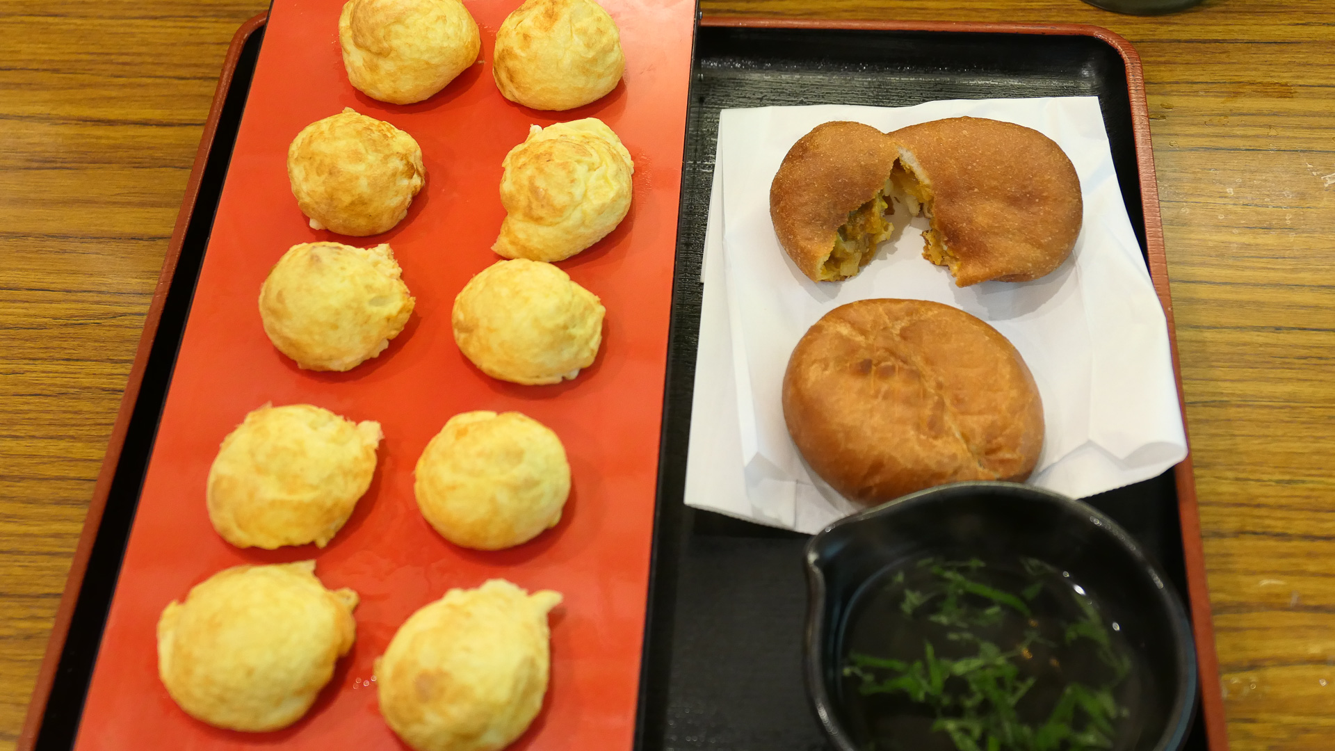 メトロこうべ「よつばや（おやつセンター）」あんフライ・玉子焼き