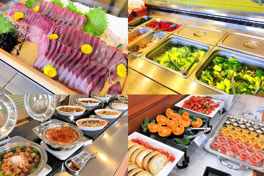 船上レストランで提供しているビュッフェ