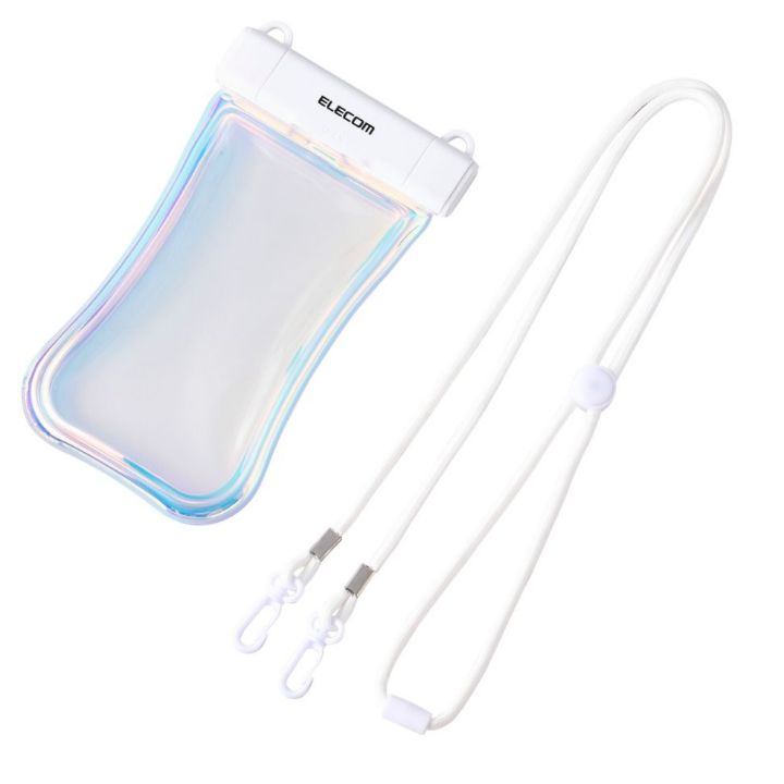 スマホ用防水ケース IP68 グリップ フローティング ワンタッチ（オーロラ/ブラック）