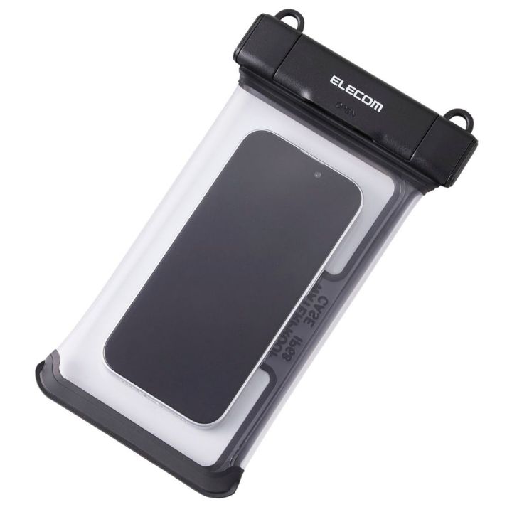 スマホ用防水ケース IP68 立体構造 ワンタッチ ブラック（ブラック）