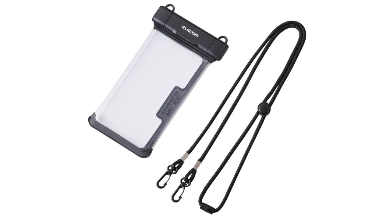 スマホ用防水ケース IP68 立体構造 ワンタッチ ブラック（ブラック）