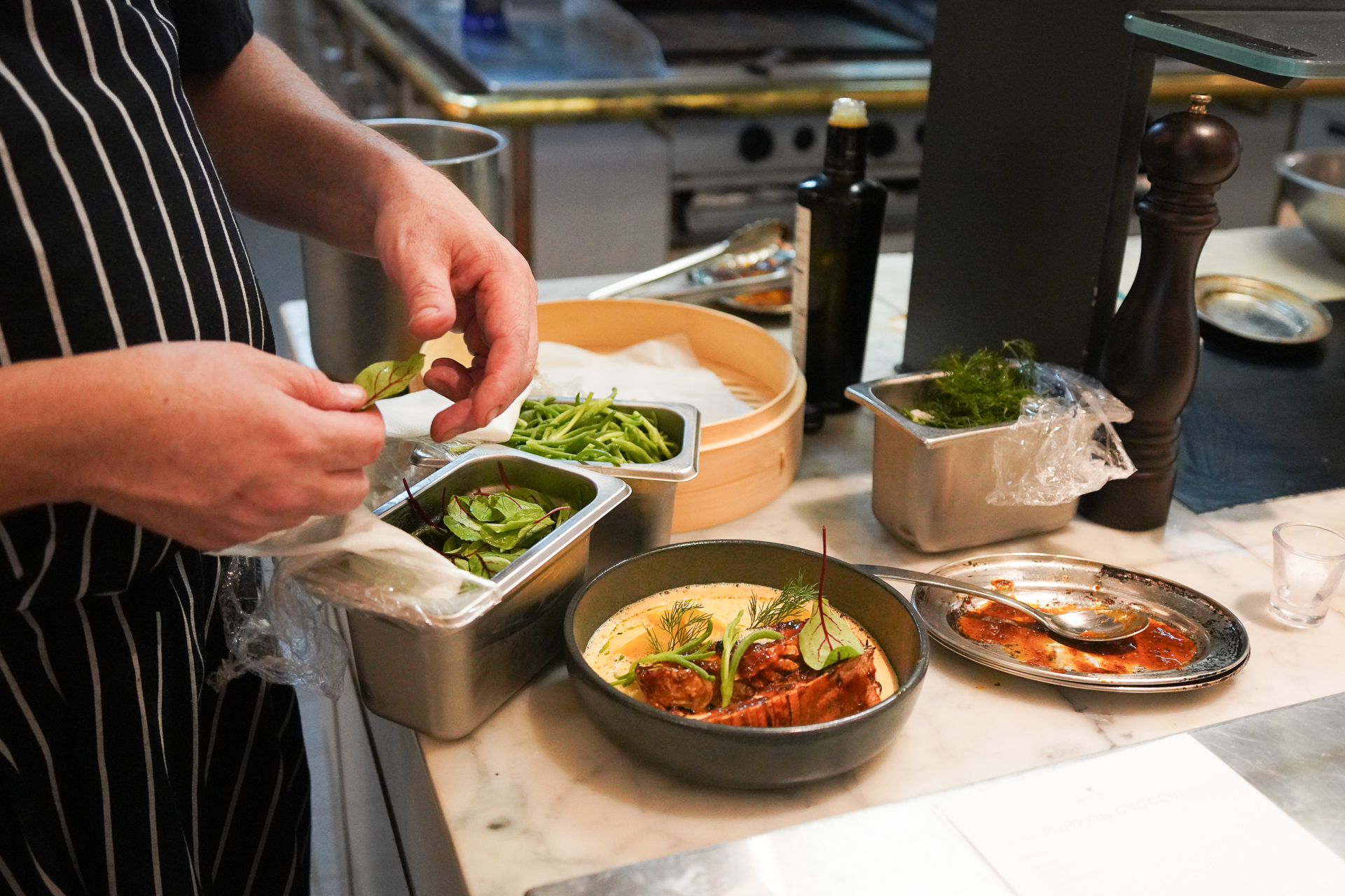 ベビーリーフで彩りをそえる
