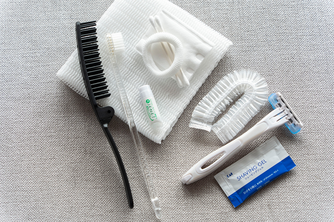 歯ブラシなど必要なものはアメニティバーから選べる