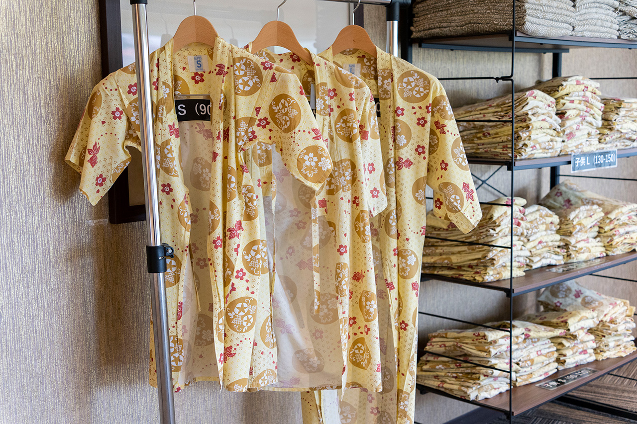 館内着は浴衣。子供用あり