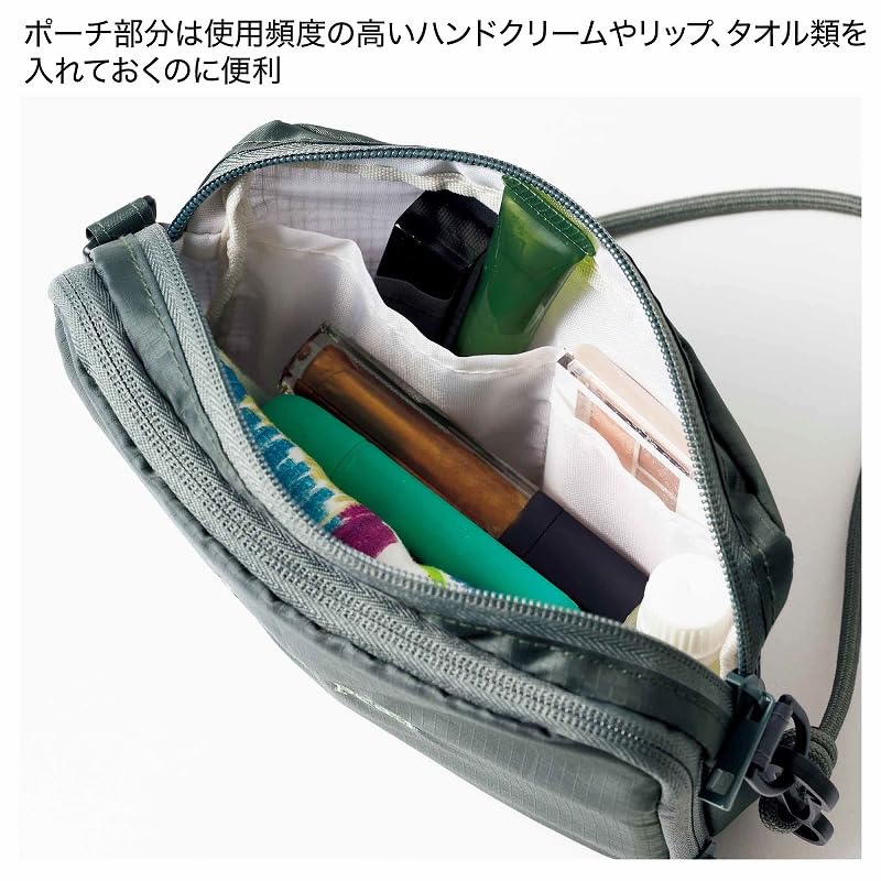 お財布とポーチが合体した2層構造のショルダーバッグ。スノーピークらしいシックでおしゃれなアウトドアデザインが大人カジュアルに○